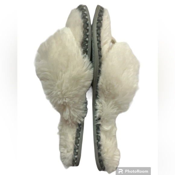 Dearfoams Flip Flop Plush Furry Lined Memory Foam House Shoe Slipper Small 5-6 - Picture 4 of 10